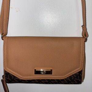 Jones New York Tan and Brown Crossbody Bag
